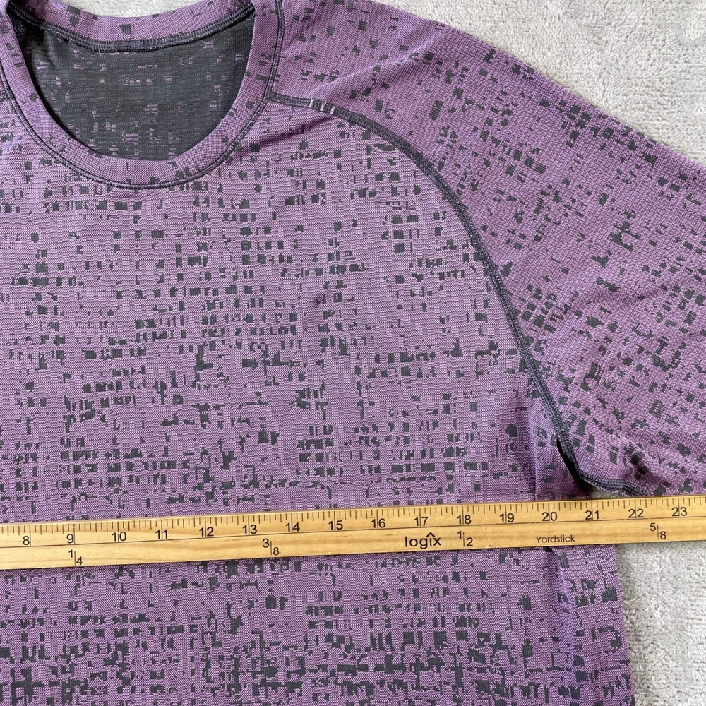 Lululemon Metal Vent Tech Shirt Mens XL Short Sleeve Purple Gray Glitch Ombre - Picture 6 of 10
